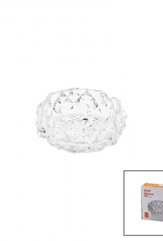 KÜÇÜK CAM - DIAMOND KRİSTAL ŞEKİL YUVARLAK KÜLLÜK ÇAP: 11.2CM - D: 4.4CM (4940)