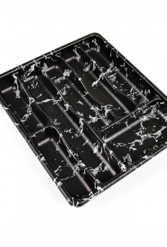 KÜÇÜK - SİYAH - 7 BÖLMELİ ÇEKMECE İÇİ KAŞIKLIK 36X32CM (4940)