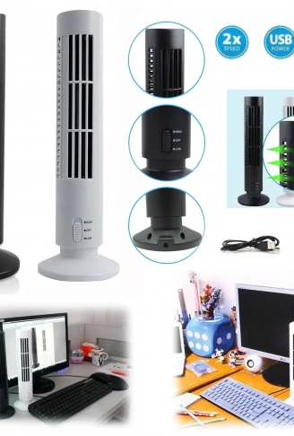 Kule Tipi USB Elektrik Fan Yapraksız Klima Fanı (4940)