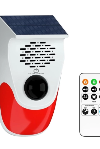 KUMANDALI SOLAR SESLİ IŞIKLI 120DB ALARM SİSTEMİ (4940)