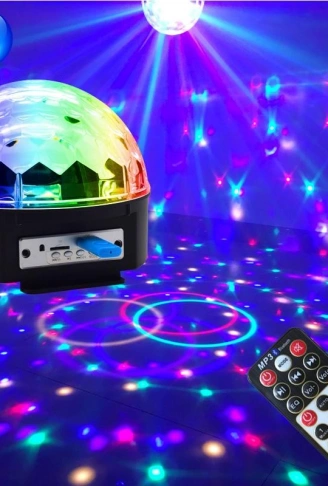 Küre Disko Topu Müzik Çalar Renkli Lazer Işıklı Bluetooth (4940)