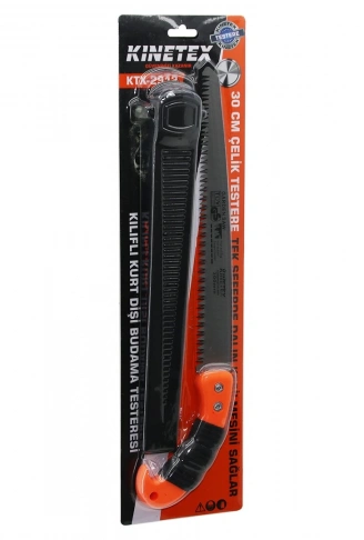 KURT DİŞİ   300MM  ÇELİK BUDAMA TESTERESİ  PLS.KILIFLI   PLASTİK SAPLI   30CM - SAPLI=43CM (4940)