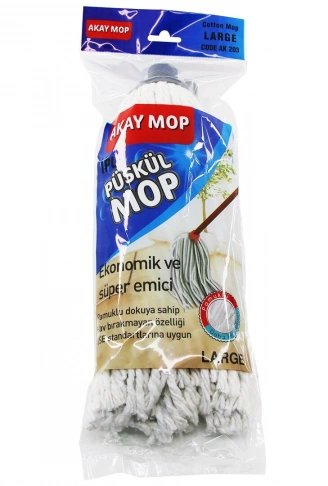 LARGE ÖRGÜLÜ İPLİ  PÜSKÜL PAMUK MOP (4940)