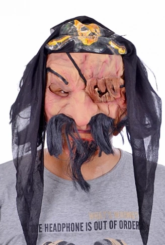 Lateks Saçlı Sakallı Korsan Maskesi (4940)