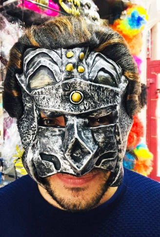 Lateks Savaşçı Maskesi Terminatör Maskesi Saçlı (4940)