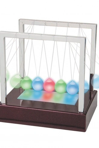 Led Işıklı Newtons Balans Newton Beşiği Topları Bilye Büyük Boy (4940)