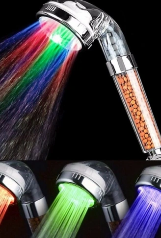 Led Işıklı Su Tasarruflu Banyo Duş Başlığı (4940)