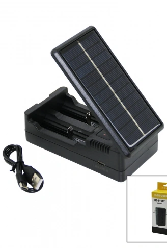 LI-ION CHARGER MS-TYN82  SOLAR - GÜNEŞ ENERJİLİ   2Lİ   PİL ŞARJ  ALETİ  1200mA (4940)