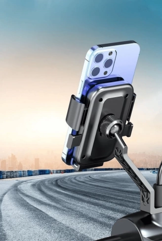 Lisinya® Motor,motosiklet,bisiklet ,scooter İçin 360 Derece Dönebilen Dikiz Aynası Versiyonu Telefon Tutucu Aparat ( Lisinya )