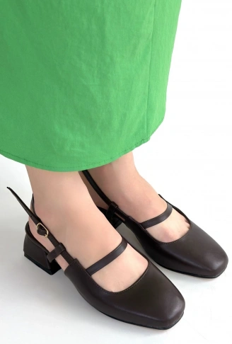 Liva Kahverengi Cilt Topuklu Ayakkabı