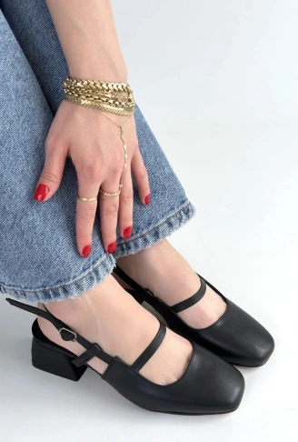 Liva Siyah Cilt Topuklu Ayakkabı