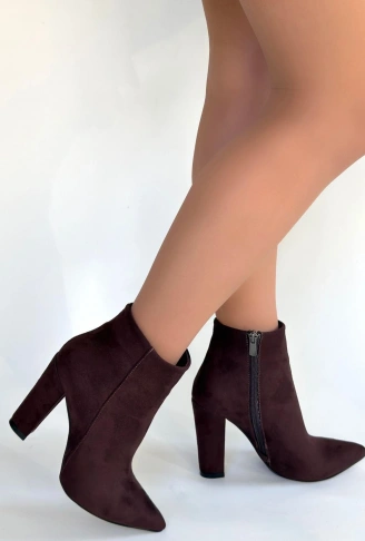 Loora Açık Kahve Süet Topuklu Bot