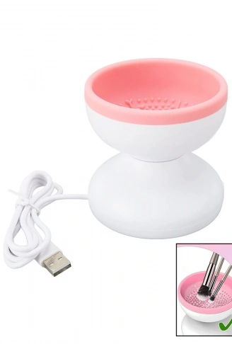 MAKEUP BRUSH CLEANER MAKYAJ FIRÇA TEMİZLEME MAKİNESİ  USB ÇALIŞMA - SİLİKON TIRTIKLI HAZNE (4940)