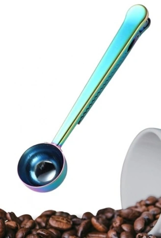 Mandallı Kahve Ölçü Kaşığı Renkli Çok Fonksiyonlu Paslanmaz Çelik Kaşık (4940)