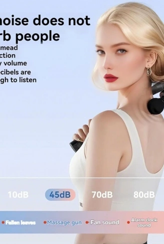 Masaj Çekici, 9 Hızlı Derin Doku Perküsyonu, 4 Başlıklı Uzun Saplı Boyun ve Sırt Masaj Aleti (4940)