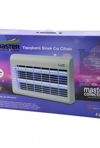 MASTER MTR-2X15Y  YAPIŞKANLI  SİNEK ÖLDÜRÜCÜ CIZ CİHAZI MAKİNE 30W 2PCS LED FLORESAN 100M2 ETKİLİ 47.5X9.5X29CM (4940)