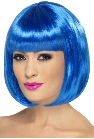 Mavi Renk Parti Peruğu Kısa Küt Saç (4940)