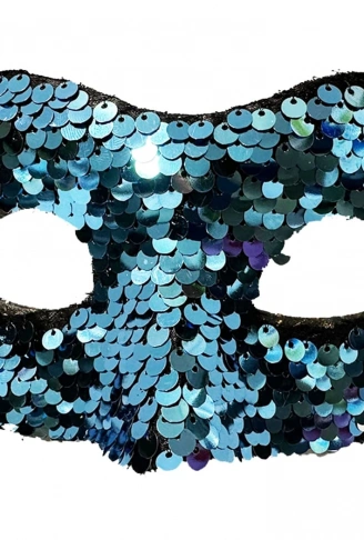 Mavi Renk Payetli Pullu Parti Maskesi Balo Venedik (4940)