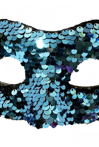 Mavi Renk Payetli Pullu Parti Maskesi Balo Venedik (4940)