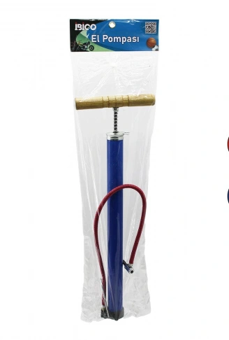 METAL GÖVDE   AHŞAP KOL   İRAN  EL POMPASI  55CM   TOP - BİSİKLET - MOTOR  AYAKLIK APARATLI (4940)