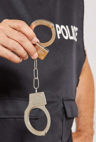 Metal Malzemeden İmal Anahtarlı Oyuncak Polis Kelepçesi (4940)