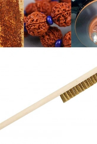 Metal Telli Fırça Ahşap Saplı Pas Kir Sökme Temizleme Fırçası (4940)