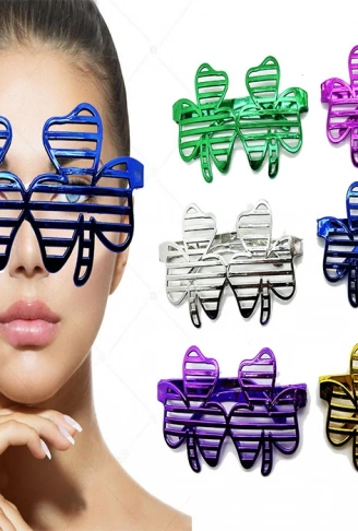 Metalize Ekstra Parlak Yaprak Panjur Parti Gözlüğü 6 Renk 6 Adet (4940)