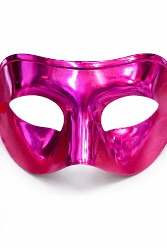 Metalize Parlak Parti Maskesi Pembe Renk 16x7 cm (4940)