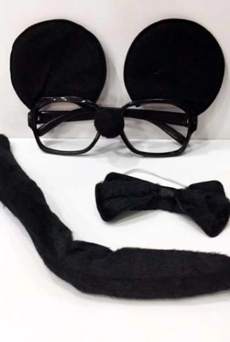 Mickey Mouse Gözlüğü Papyonu Kuyruğu Seti (4940)