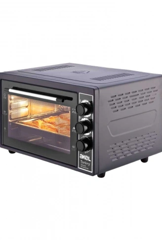 MİDİ FIRIN KARE 38LT AYARLANABİLİR TERMOSTAT = 50–320°C - SAATLİ = 0 - 90 DK ZİL 3 KADEME HIZ AYAR EMAYE TEPSİ (4940)