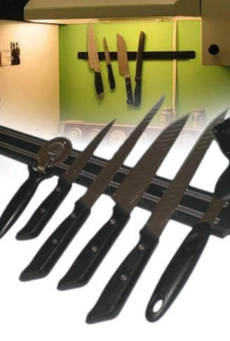 Mıknatıslı Paslanmaz Duvar Bıçak Askısı Standı 55 Cm Aparat (4940)