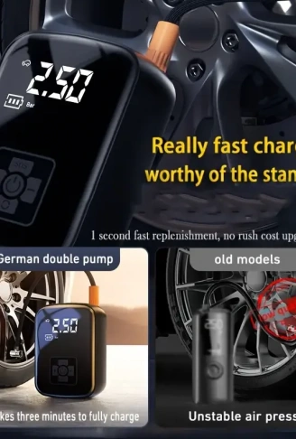 Mini Kablosuz Dijital Taşınabilir Kompresör Araç Lastik Top Şişirme Pompası Hava Kompresörü (4940)