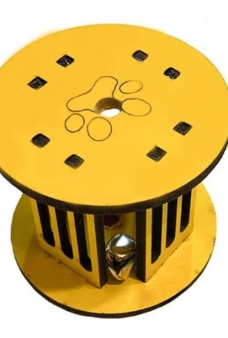 Mini Silindir Eğlenceli Renkli Sağlam Küçük Pati İzi Şekilli Kedi Oyuncağı (4940)