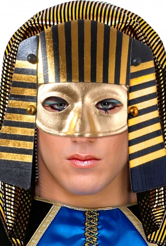 Mısırlı Maskesi Lastik Aparatlı Firavun Maskesi 21x23 cm (4940)
