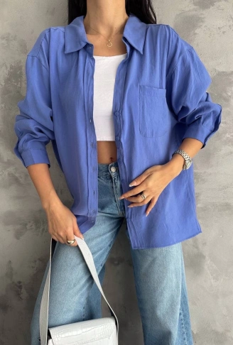 Modal oversize cepli gömlek