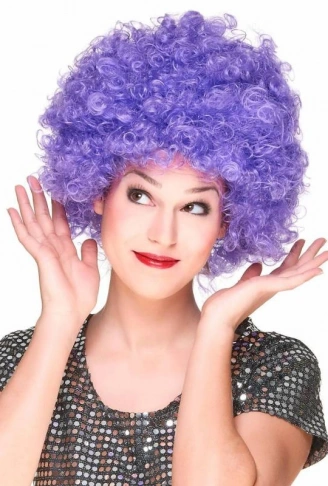 Mor Renk Kıvırcık Afro Bonus Peruk Parti Peruğu (4940)