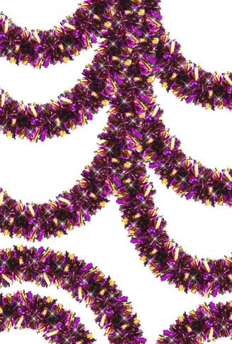 Mor Turuncu Renk 4 cm Genişlik Garland Çift Renk Sim Süs 180 cm (4940)