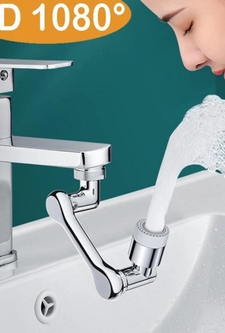 Musluk Başlığı 1080 Derece Dönebilen 2 Fonksiyonlu krom kaplama Musluk Ucu Filtresi (4940)