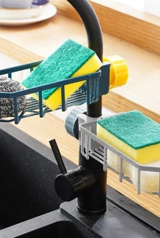 Musluk Kenarı Plastik Süngerlik Sabunluk Mutfak Düzenleyici Sünger Sabun Mutfak Organizeri (4940)