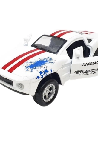 Mustang Çek Bırak Spor Araba - Işıklı Sesli Model - FY6148-12D-Beyaz (Lisinya)