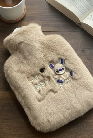 Mutlu Robot Hayvan Figürlü Peluş Sıcak Su Torbası 1 Lt – Yumuşak Kılıf, Uzun Süre Sıcak Tutan Termal Su Torbası (4940)