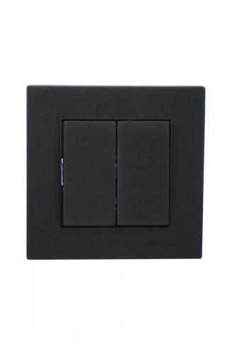 MUTLUSAN RİTA-2220 402 0284 POŞETLİ SİYAH - KOMÜTATÖR - 2Lİ ANAHTAR PRİZ VİDALI - ÇERÇEVELİ (4940)