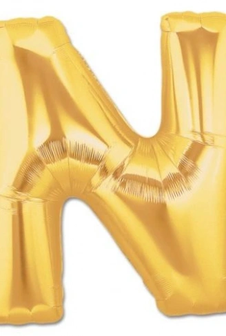 N Harf Folyo Balon Altın Renk  40 inç (4940)