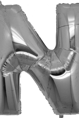 N Harf Folyo Balon Gümüş Renk  40 inç (4940)