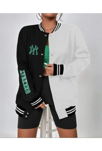 Nakışlı Kolej Ceket - Siyah