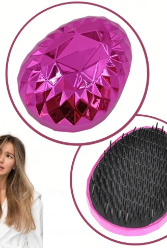 Neon Pembe Düzleştirici Tarak Geniş Aralıklı Her Saç Tipine Uygun Fırçalı Saç Düzleştirici (4940)