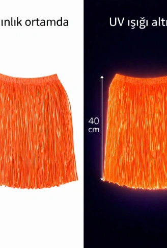 Neon Turuncu Hawaii Parti Eteği 40 cm (4940)