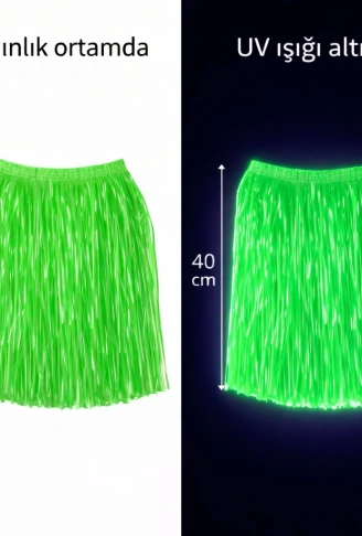 Neon Yeşil Hawaii Parti Eteği 40 cm (4940)