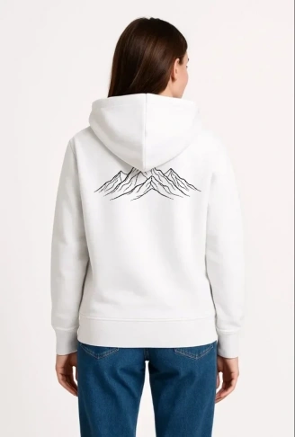 Nihilist Penguen Özel Tasarım Oversize Kapüşonlu Sweatshirt - Beyaz