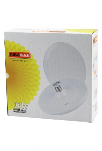 NİSALUCE EAMP-063/KB 36W E27 UFO TİPİ LED LAMBA AMPUL KRİSTAL DESENLİ MİKA PLS.KAPAK 6400K - 3240LÜMEN (4940)